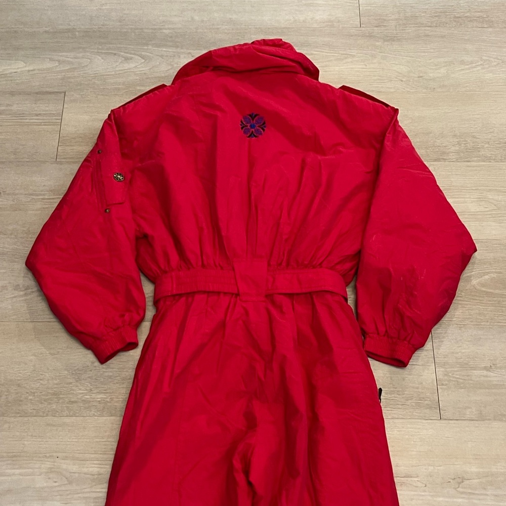 Vintage Edelweiss Red One Piece Snowsuit Snow Bib Apres Ski Suit 
Women’s Size M - Picture 9 of 10